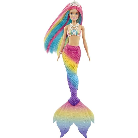 Barbie Dreamtopia Doll Rainbow Hair Magic Mermaid Blue Eyes Color-Change Feature